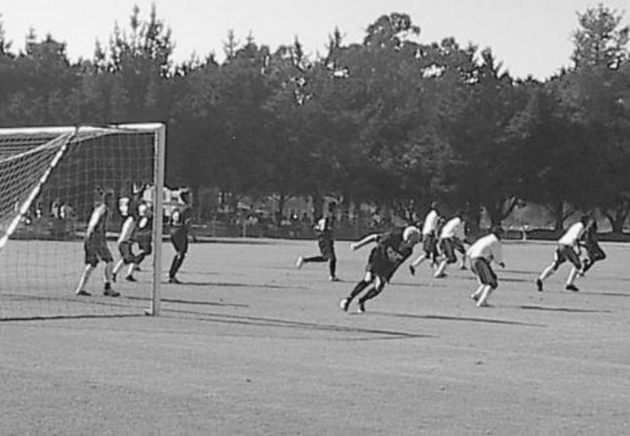 Oxnard college hustles back on offense after the fine defense of itÂ´s goal.