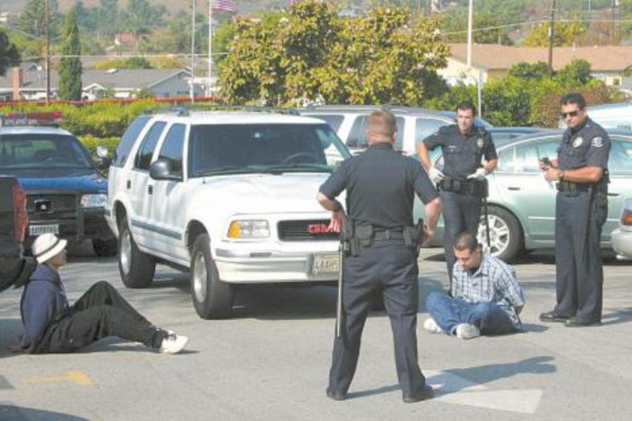 Police detain two suspects at Ventura Community College in connnection with the stabbing of Ventura College student Gabriel Vargas in the library on Nov. 1.