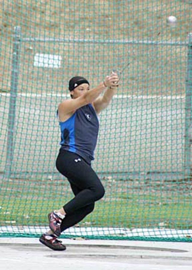 Moorpark CollegeÂ´s Tai Battle threw a distance of 180 feet and 3 inches during the track meet at Moorpark on Friday afternoon.