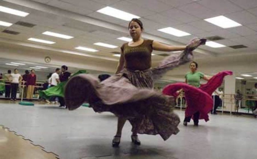 Members of the Folkorico Mestizo dance club perform during Oxnard spring concert. The club as established to uphold Mexican Culture through dance and music.