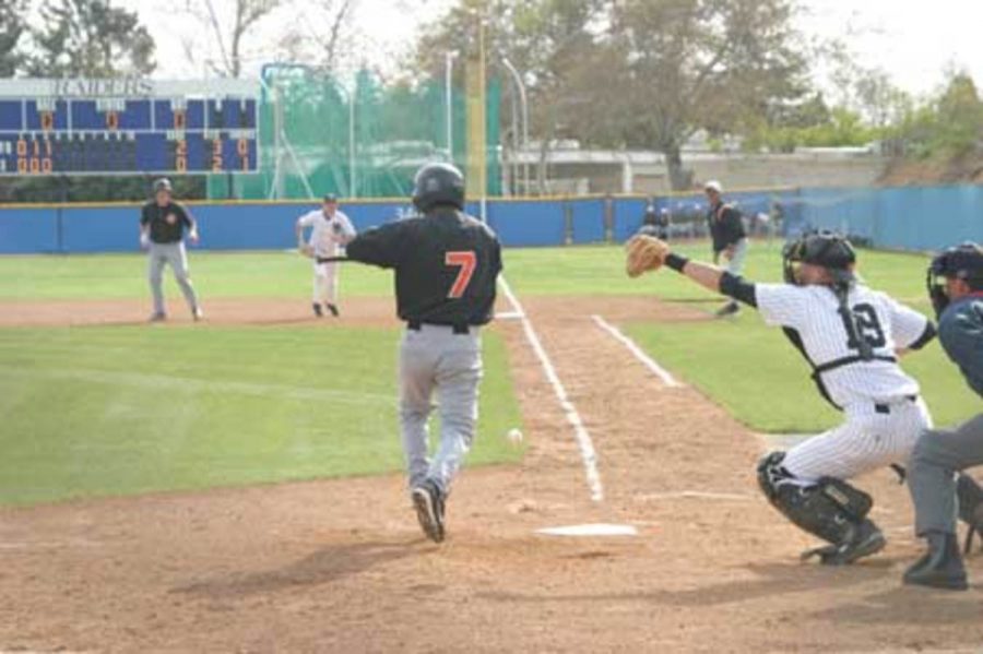 Ventura College second baseman Ryan Rodriguez lays down a bunt. Bunting was used effectively in VenturaÂ´s 4-2 victory over Moorpark College on March 30. VenturaÂ´s next game is April 6 in Ventura vs. Cuesta, while Moorpark plays Santa Barbara at home on April 8.