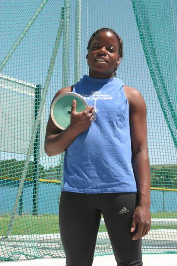 Jennifer Onyeagbako set a Moorpark College record in the women's discus throw on April 7. The women's team finished with a final score of 199, while the men tallied a score of 146.