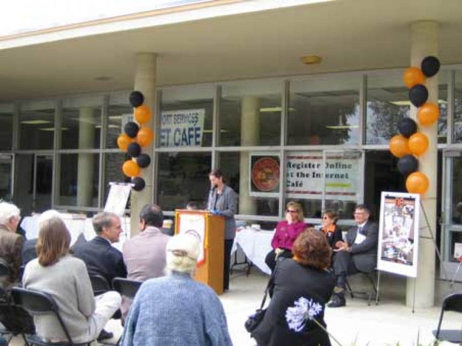 VC President Dr. Robin Calote addresses the audience at the 80th anniversary open house celebration.