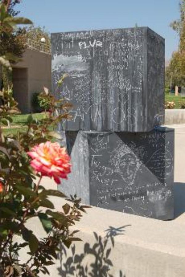 Students at Moorpark may practice their freedom of speech on blackboard cubes outside of the Performing Arts Building as part of the Year of Democracy
