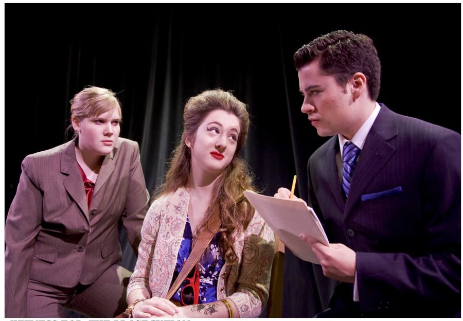 Hillary Asbury, Emily Guasco and TJ Mora bring Agatha Christie’s courtroom drama “Witness for the Prosecution” to life beginning Feb. 19 at the Ventura College Theatre.