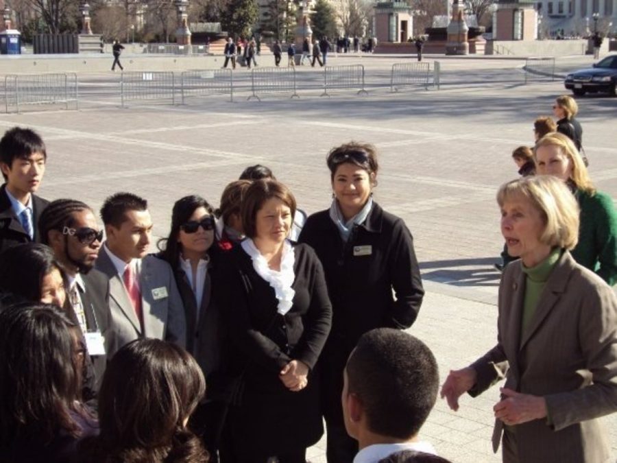 The Oxnard College Associated Student Government speak with Congresswoman Lois Capps in Washington D.C.
