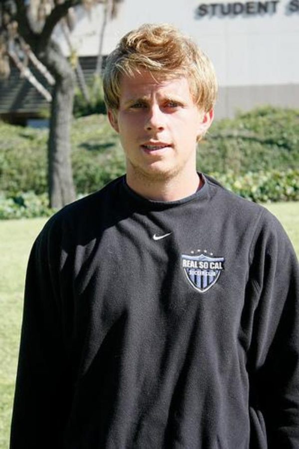 Sam Nellis, originally from Manchester, England, is the starting midfielder for the Oxnard College Condors soccer team.