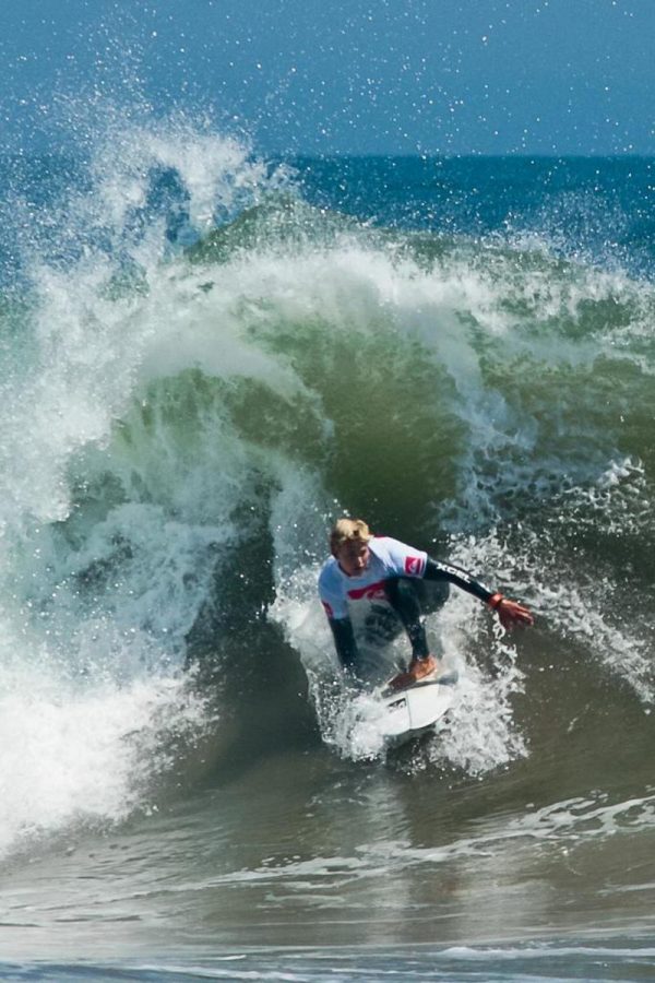 David Dittmar rides wave at Pt. Mugu. He won second in his heat to move onto the quarterfinals.