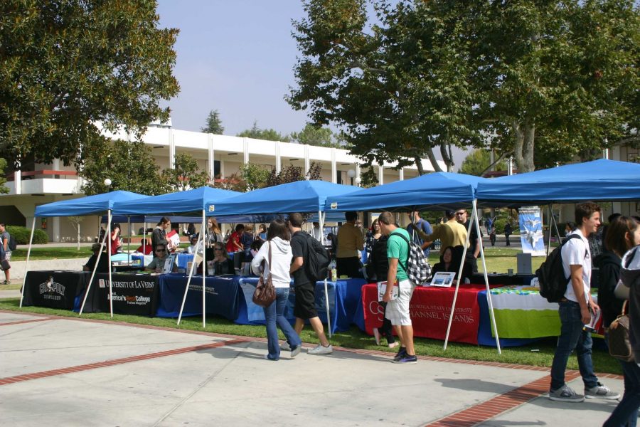 A selection of the booths on hand at Transfer Day at Moorpark College