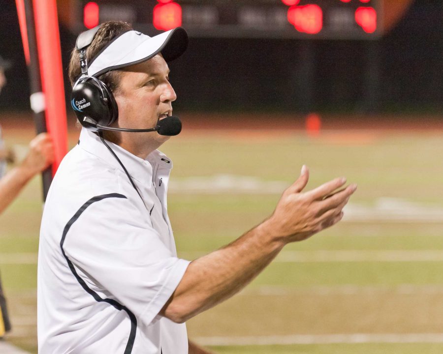 Coaching-Steve Mooshagian makes the calls from the sideline