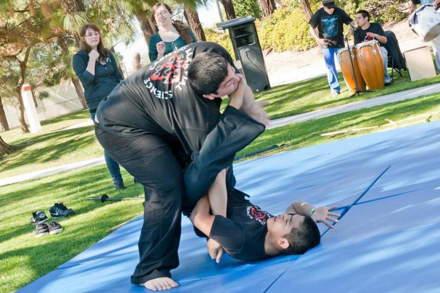 Israel Vasquez and Mario Cesar Cardona from the OC Martial Arts Club perform a demostration of Jujitsu