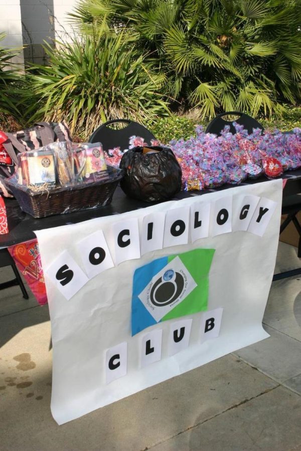 OC Sociology Club display their Valentines Day candy grams