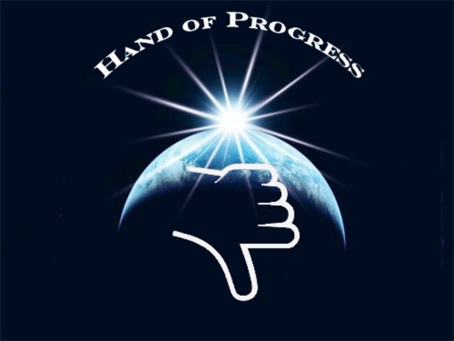 The hand of progress is a thumbs down