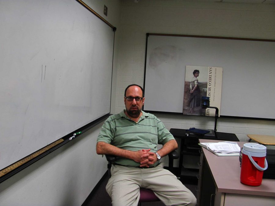 Prof. Howard Schwesky enjoys a few minutes to himself during his often hectic schedule.