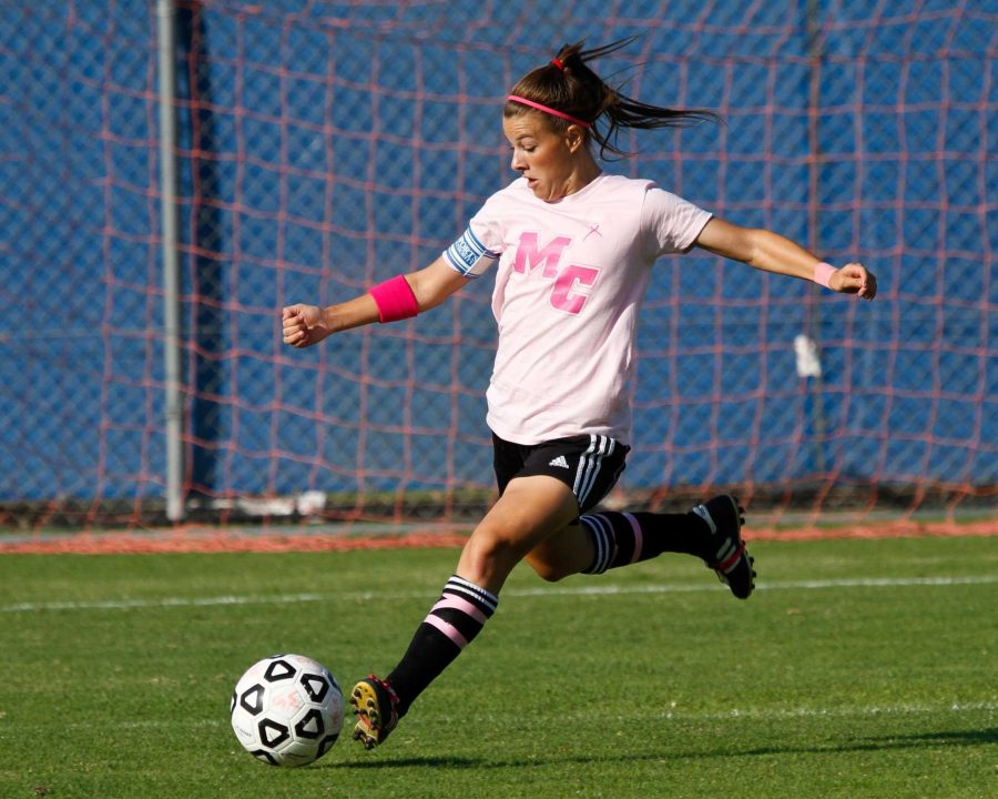 Raider Captain Lynnae Davis during the game against the Cuesta Cougars at Raider Field on Oct. 21, 2011. Davis scored twice in the Raiders 6-1 win.
