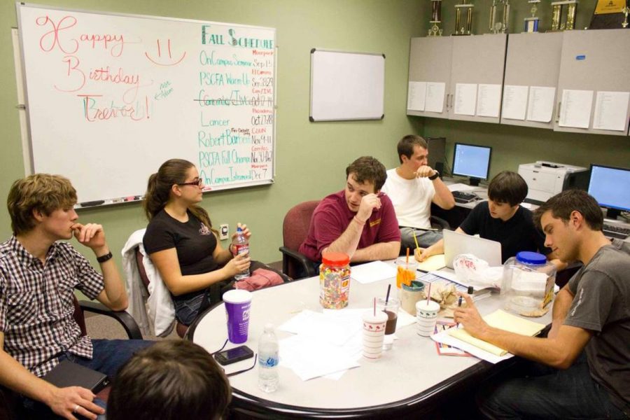 Moorpark College Forensics team prepares before a practice match on Oct. 18, 2012