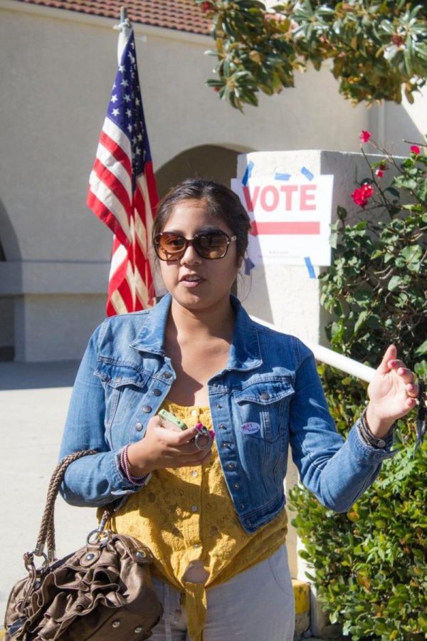 Moorpark college student, Merleen Ruiz, 18, after voting during Election Day, Nov. 6 at the Moorpark City Library. Photo by Brittany Tackett