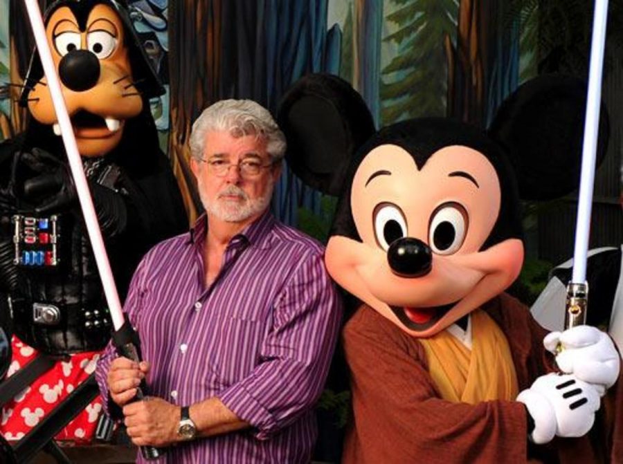 George Lucas poses for press release photos. Image Credit
