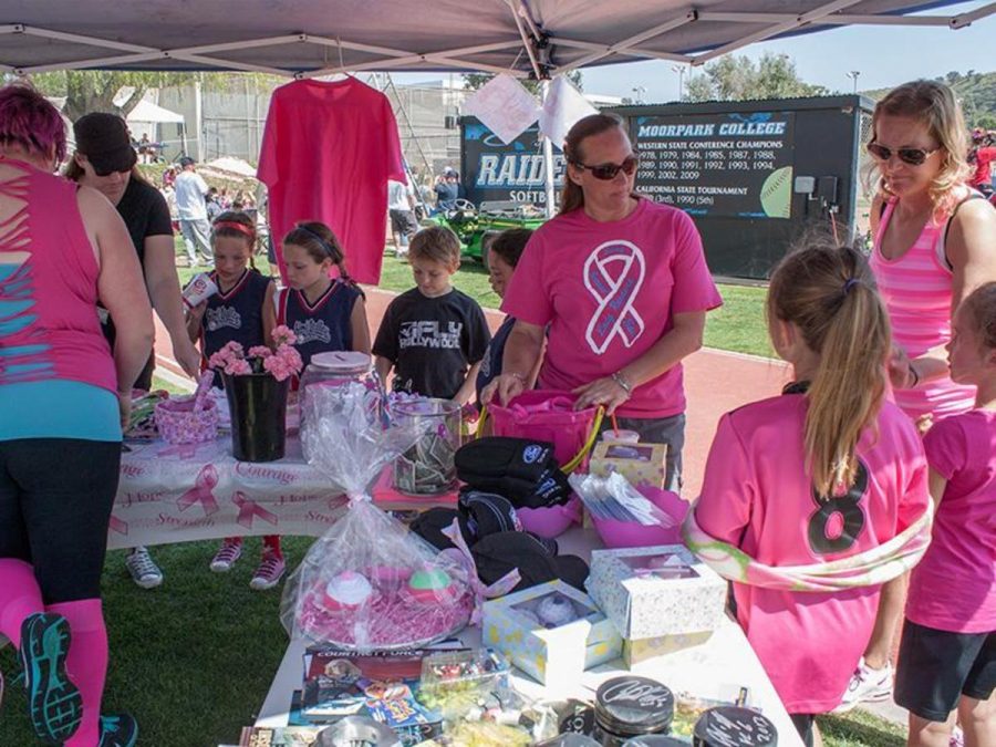 Raiders softball sell raffle tickets for breast cancer awareness on March 23.