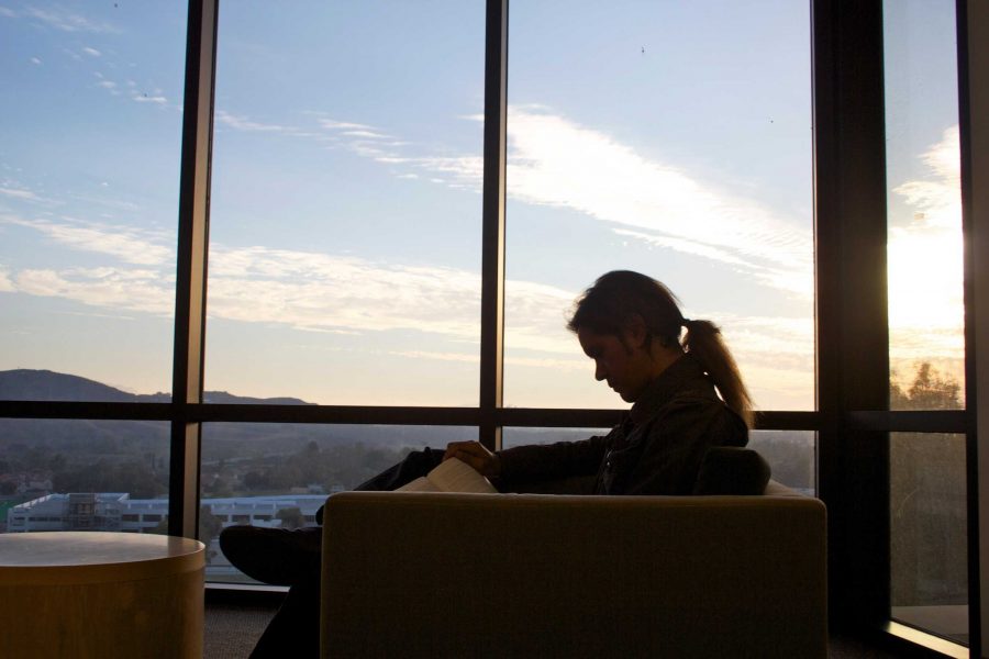 Adam Abordo studies in the school library until 8pm, when it closes almost everyday.