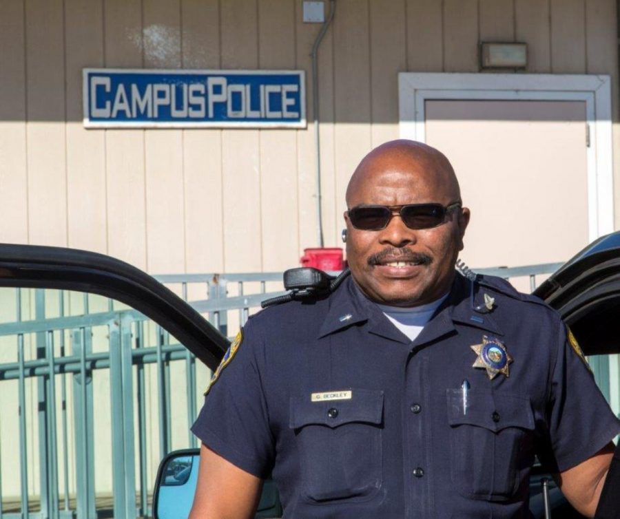 Lt. Greg Beckley stands in front of the Campus Police building. 