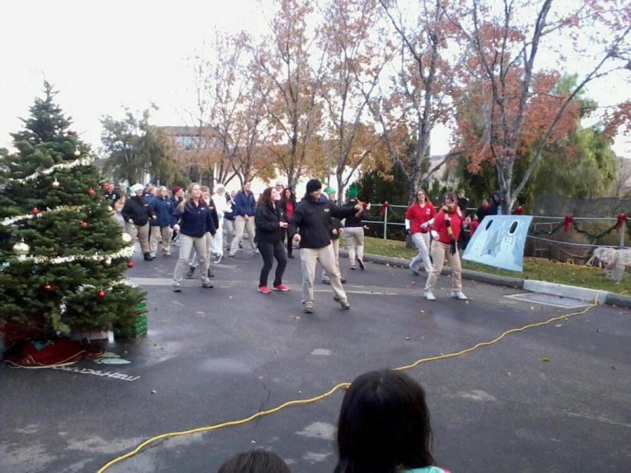 EATM students surprise attendees with a flash mob at Arctic Lights.