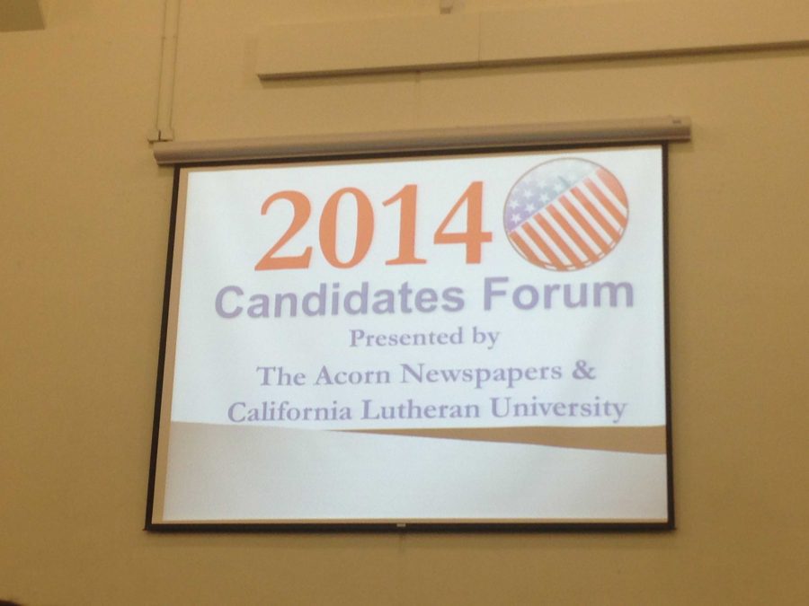 On May 10 from 3:00 p.m. to 5:00 p.m. the  2014 Candidates Forum was held at California Lutheran University. The event was hosted by Moorpark College Political Science Professor Dr. Herbert Gooch, The Acorn Newspapers, and CLU staff.