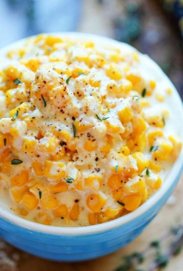Delicious slow-cooked creamed corn, perfect for the holiday season. Photo credit: Jackie Stone