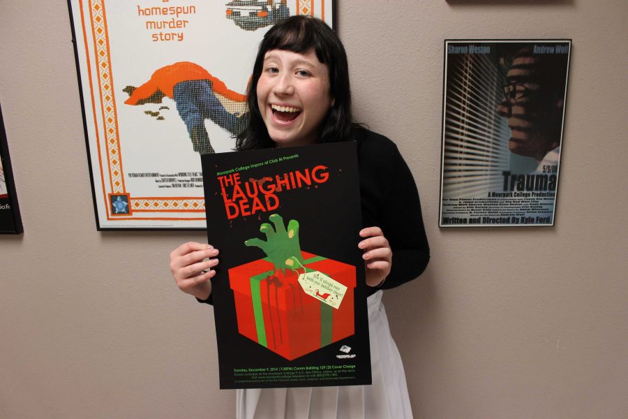 Melody Holden, 20-year-old Television Production major, excitedly awaits to perform at the opening of "The Laughing Dead." Photo credit: Samantha Wulff