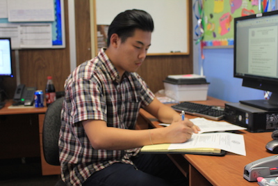 Melvin Kim at work creating scholarships. Photo credit: Frank Ralph