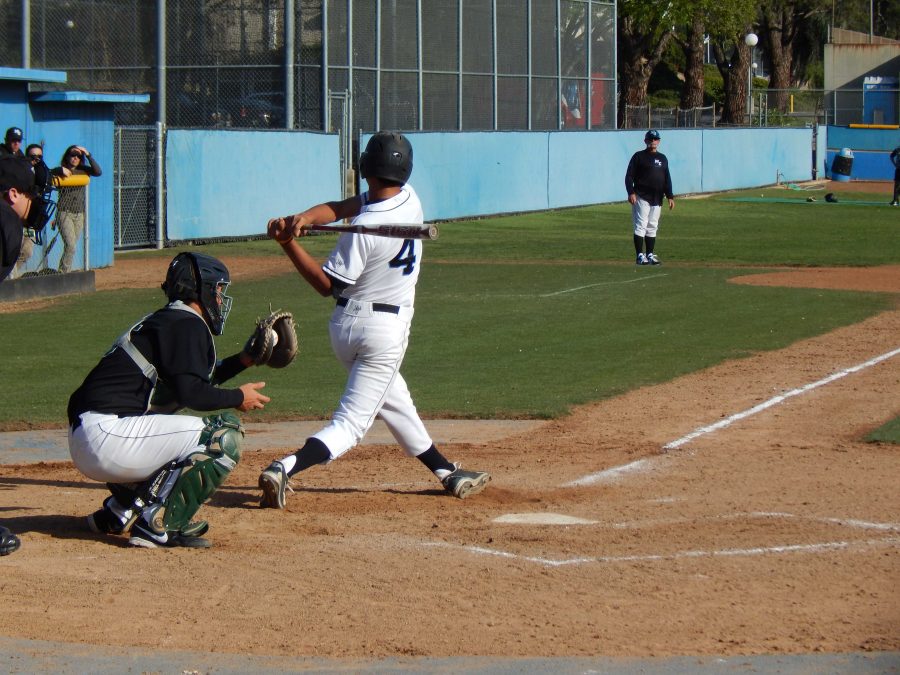 Moorpark+infielder%2C+Thomas+Luevano%2C+strikes+out+in+the+sixth+inning+in+the+game+against+Cuesta+College+on+Tuesday.+Cuesta+won+the+game+4-1.+Photo+credit%3A+Brian+King