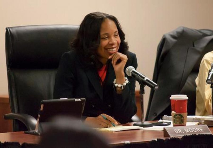 Chancellor Jamillah Moore plans to leave the college district at the end of this fiscal year.  Photo by Samuel Mora