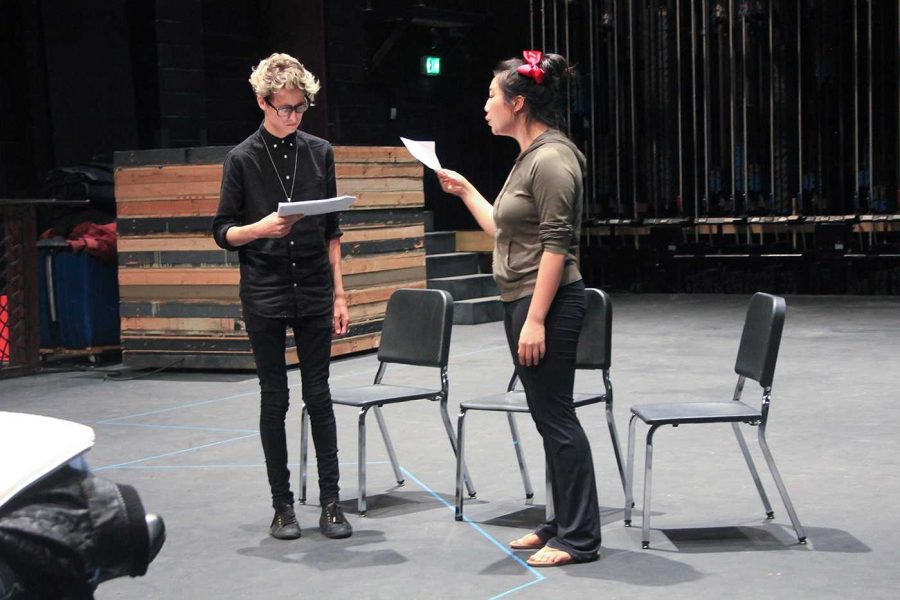 Moorpark students Daniel Nelissen and Jennette Lee audition for the upcoming production.