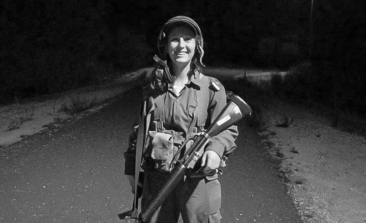 Author, Molly-Anne Dameron, patrolls the bunker in northern Israel. Photo credit: Molly-Anne Dameron