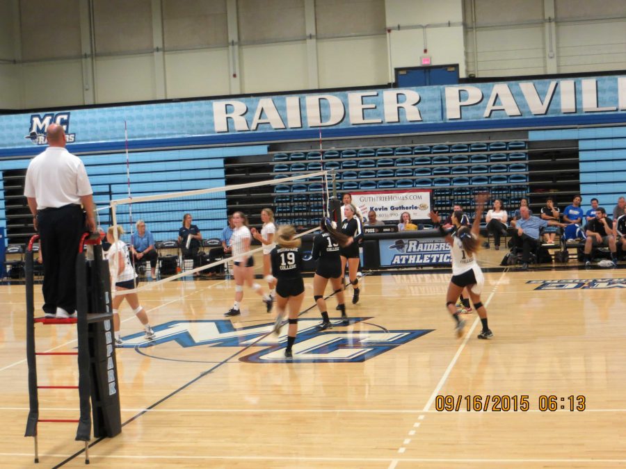 Libero+Sierra+Joyner+and+team+celebrate+after+scoring+a+point+against+their+opponent.+Photo+credit%3A+Nick+Gurrola