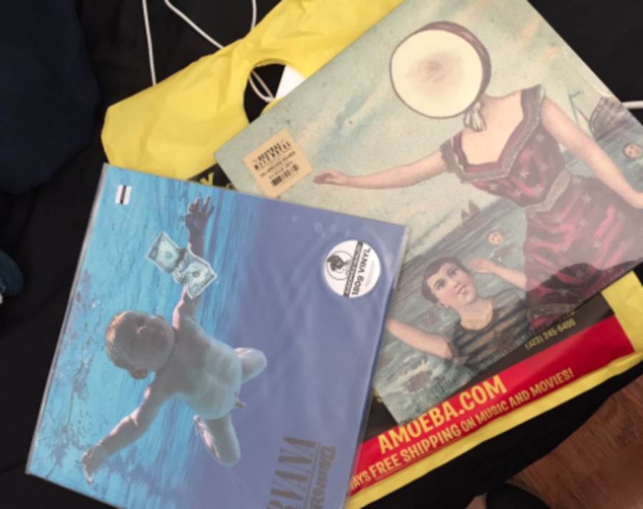 Nirvanas Nevermind album along with Neutral Milk Hotels In an Aeroplane Over the Sea album found at Amoeba Records in Los Angeles.