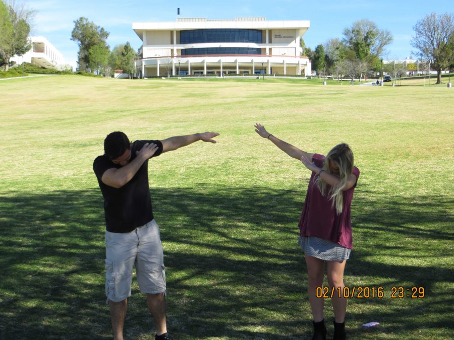 From left to right, MC soccer players Orencio Robles and Kelsey Escobar dabbin away Photo credit: Nick Gurrola