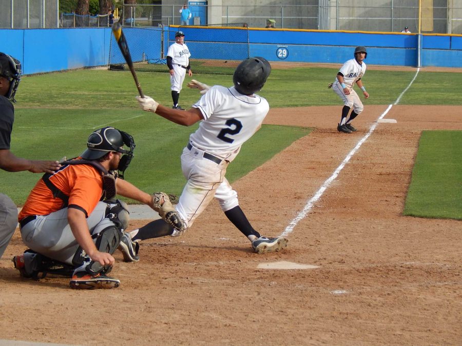 Shortstop Terrell Tates infield popup strands the runner at third in the eighth against Ventura College. The run came home later in the inning.