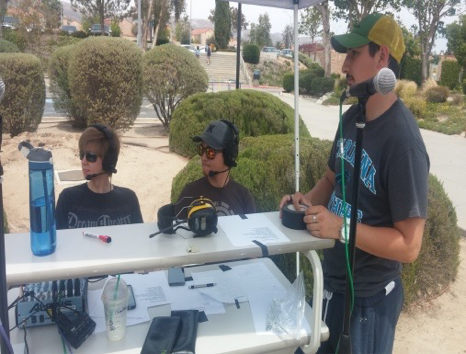Chandler Cole, 20-year-old sports psychology major, producing a live remote for KMCJ 101.5-Moorpark College Jams. Photo credit: Je’nyce Johnson
