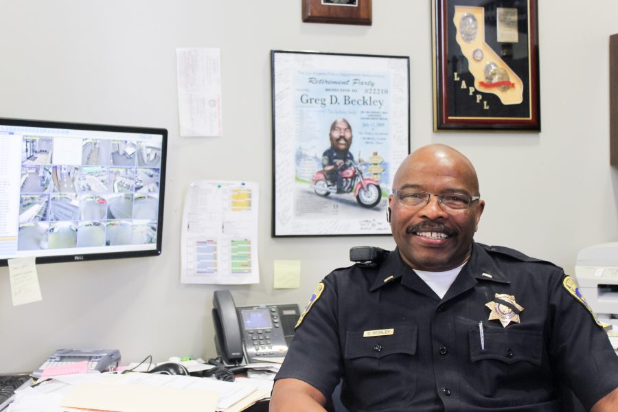 Lt.+Gregory+Beckley+sits+in+his+office+in+the+Moorpark+College+Police+Department.+Beckley+is+being+transferred+to+Ventura+College+to+serve+as+supervisor+of+their+police+department.+Photo+credit%3A+Gian+Matteo+Sacchetti