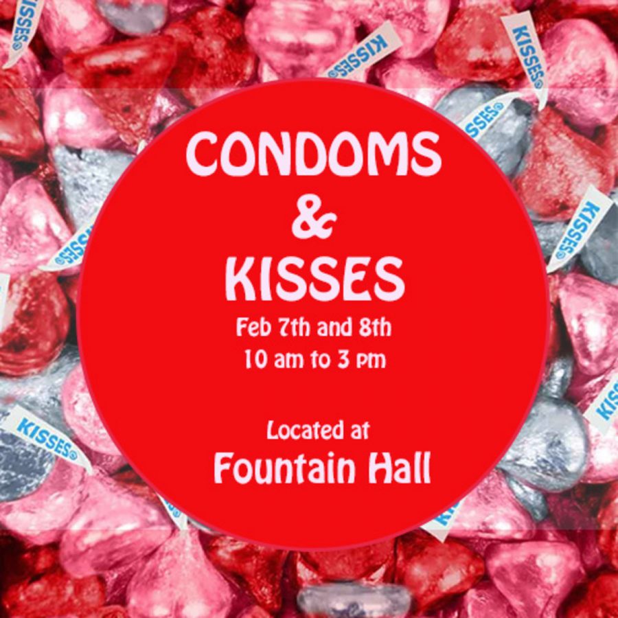 The Student Health Center will offer giveaways, including a goodie bag filled with two Hersheys kisses, an informational card, and one condom. Photo credit: Eric Caldwell
