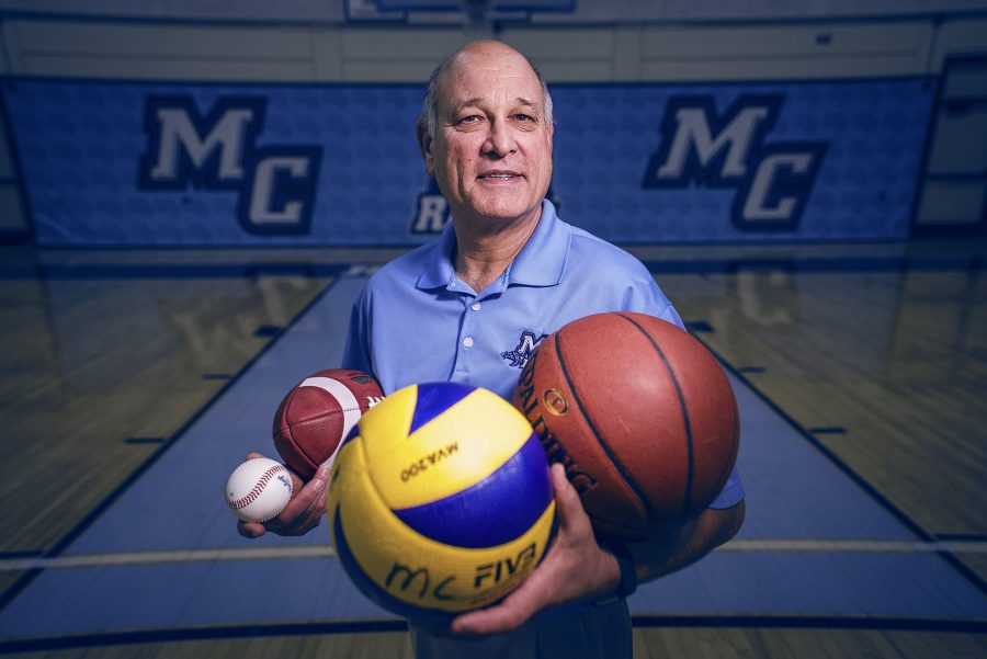 Vance Manakas, Athletic Director, shows his equal focus on all sports at Moorpark College Photo credit: James Schaap