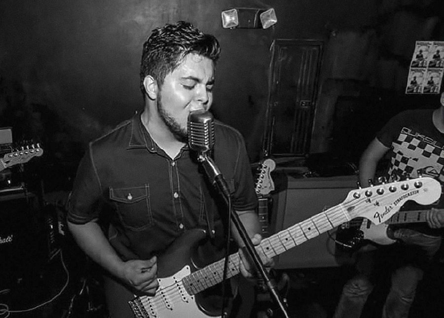 Andrew Gonzalez, 25, performs at The Tavern, a restaurant in Ventura, CA.