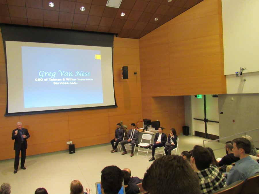 Guest Speaker Greg Van Ness tell his story to Mohsin Saleem, Erick Ortiz, Andrey and Hyemi Seas of SeasMedia and audience in Simi Valley. Photo credit: Mary Altshuller