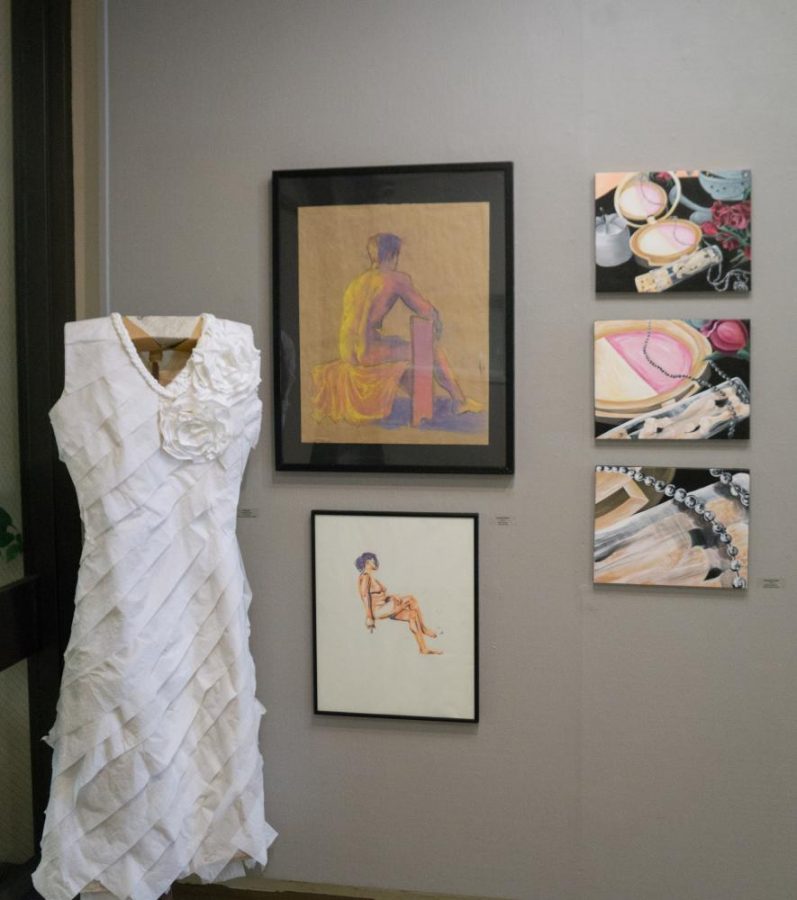 Student artwork is on display in the Administration building. The exhibition will remain on display through Aug. 25. 
