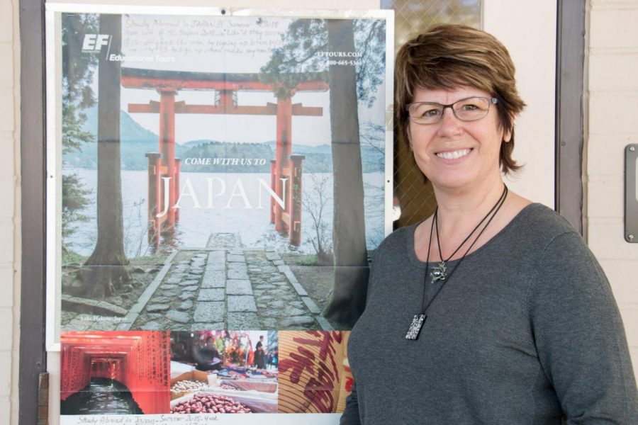 Professor Lydia Etman stands outside her office in the Technology building. As an art history instructor, Etman will take her class on an 11-day trip to Japan over the summer. Photo credit: Kendall Sattler