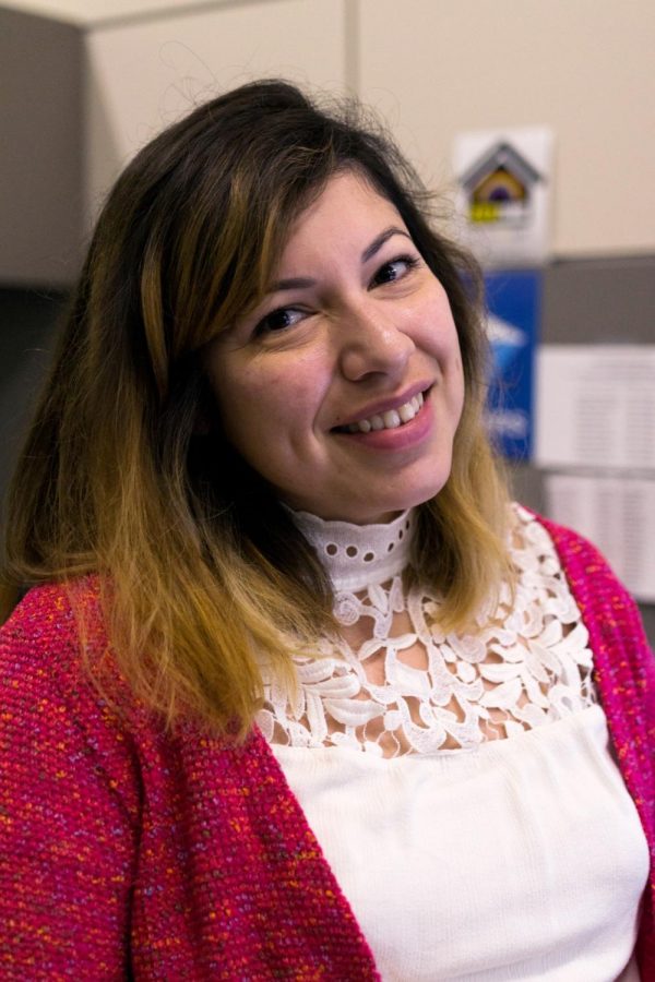 Alex Gonzalez works as a counselor assistant at the Counseling Department of Moorpark College. Gonzales, who has worked in higher education for eight years and been at Moorpark since Fall of 2016, says its important to her to help students reach their academic and career goals. Photo credit: James Detwiler