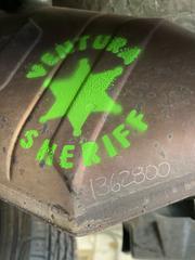 catalytic converter that has been marked through "etch and catch" program