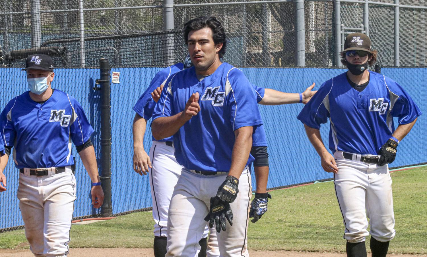 Moorpark's sophomore infielder Alex Vega poses for a picture after his game-winning RBI single to right field versus Ventura College on April 15. Vega finished the day with two hits, an RBI and a walk.