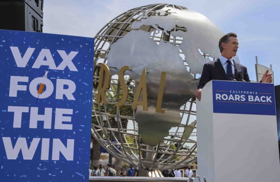Governor Newsom ushers in state’s reopening at Universal Studios Hollywood, holds $15 million Vax for the Win grand prize drawing on Tuesday, June 14, 2021. Photo courtesy of the Office of Governor Gavin Newsom.